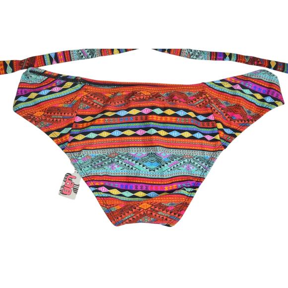 BIKINI LAB 2 Piece Multi-Color Tribal Print Padded Bikini Set, Size Large - Picture 6 of 7